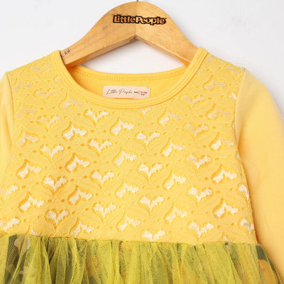 Amber Yellow Themed Little Girl Frock Set Frock Iluvlittlepeople 