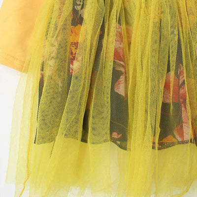 Amber Yellow Themed Little Girl Frock Set Frock Iluvlittlepeople 