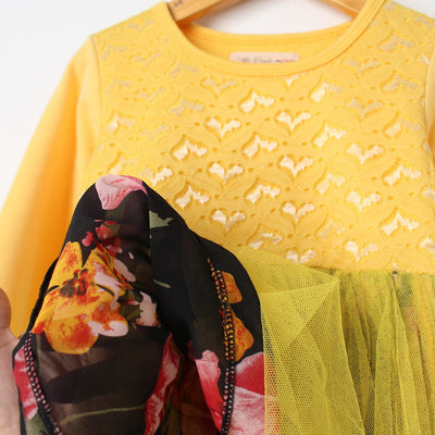 Amber Yellow Themed Little Girl Frock Set Frock Iluvlittlepeople 