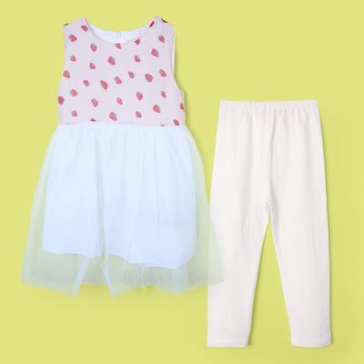 Stylish Creamy White Themed Girls Frock Set Frock Iluvlittlepeople 2-3 Years Creamy White Summer