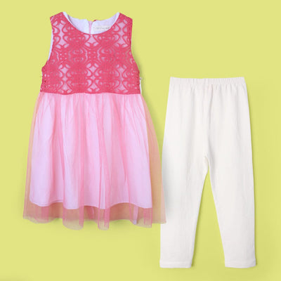Sweet Pink Themed Girls Frock Set Frock Iluvlittlepeople 2-3 Years Pink Summer