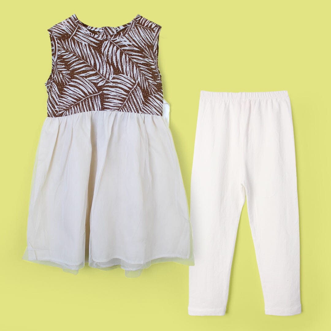 Smart Brown Themed Girls Frock Set Frock Iluvlittlepeople 2-3 Years Brown Summer