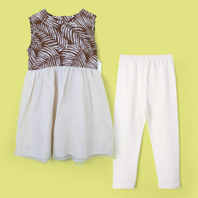Smart Brown Themed Girls Frock Set Frock Iluvlittlepeople 2-3 Years Brown Summer