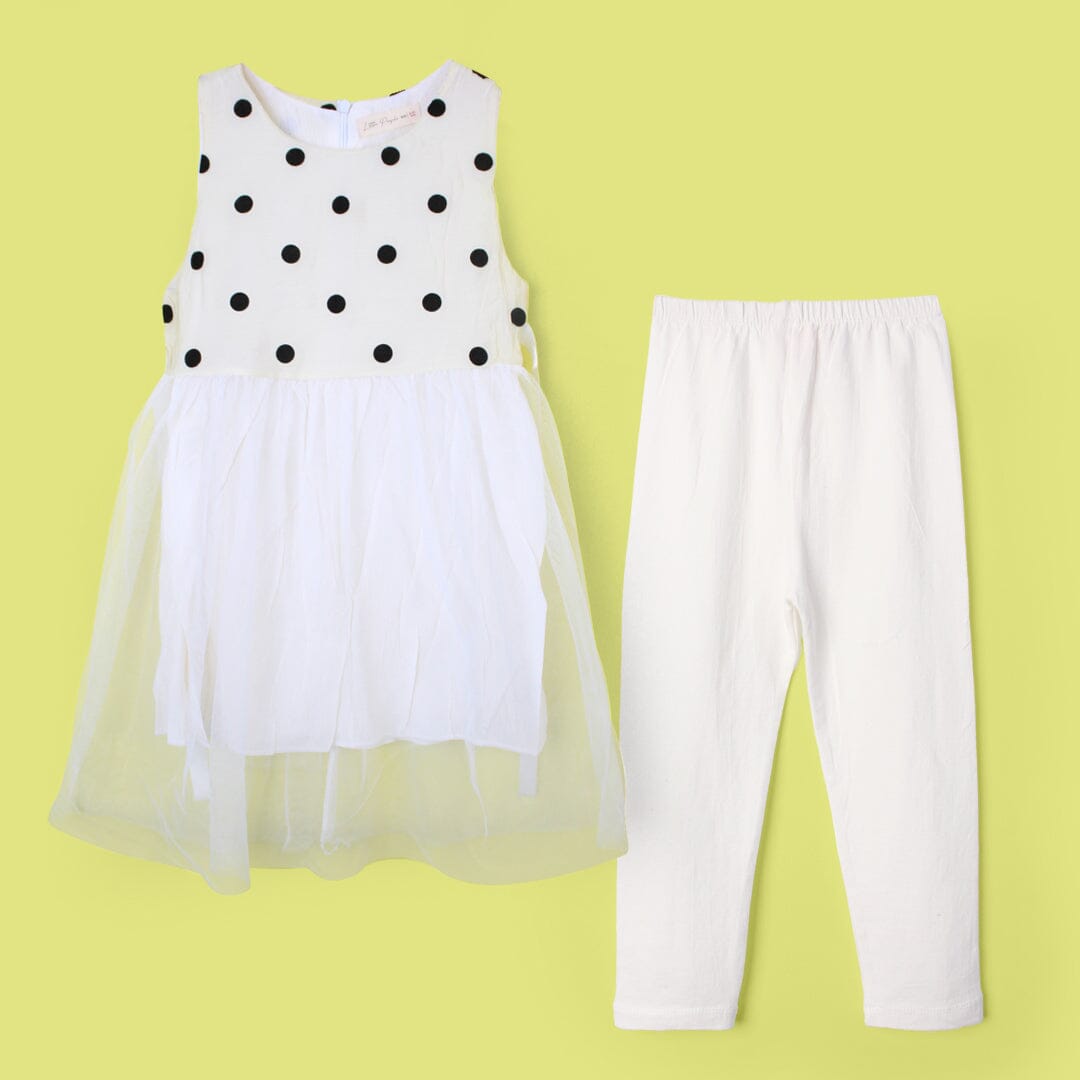 Stylish Creamy White Themed Girls Frock Set Frock Iluvlittlepeople 2-3 Years Creamy White Summer