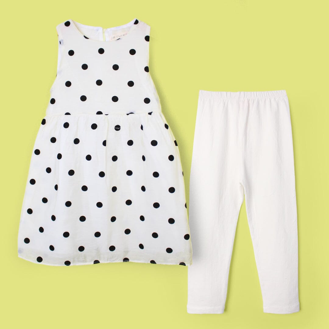 Sober Creamy White Themed Girls Frock Set Frock Iluvlittlepeople 