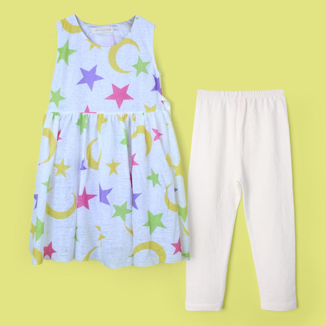 Modern White Themed Girls Frock Set Frock Iluvlittlepeople 2-3 Years White Summer