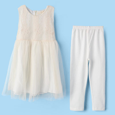 Polished White Themed Girls Frock Set Frock Iluvlittlepeople 2-3 Years White Summer