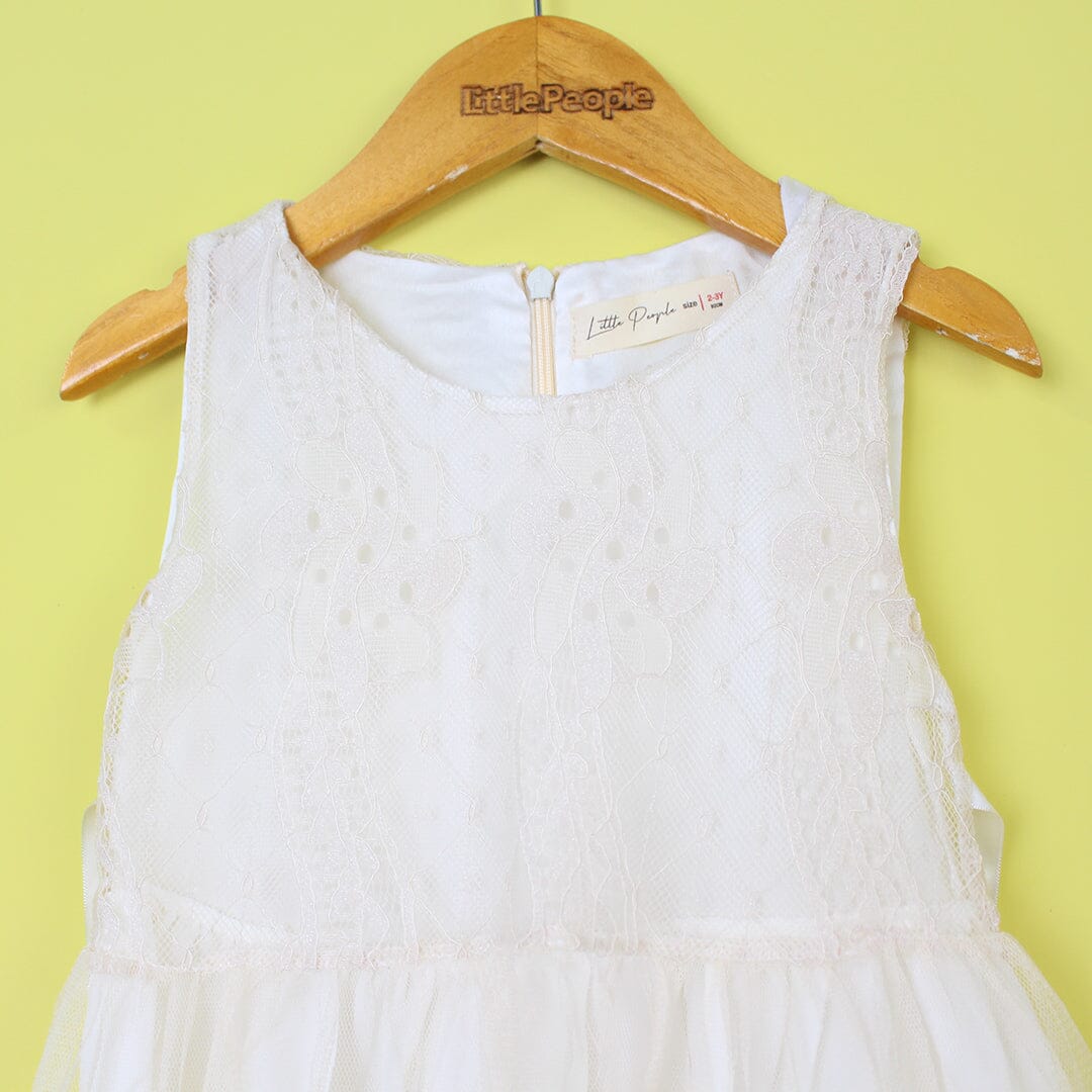 Refined White Themed Girls Frock Set Frock Iluvlittlepeople 
