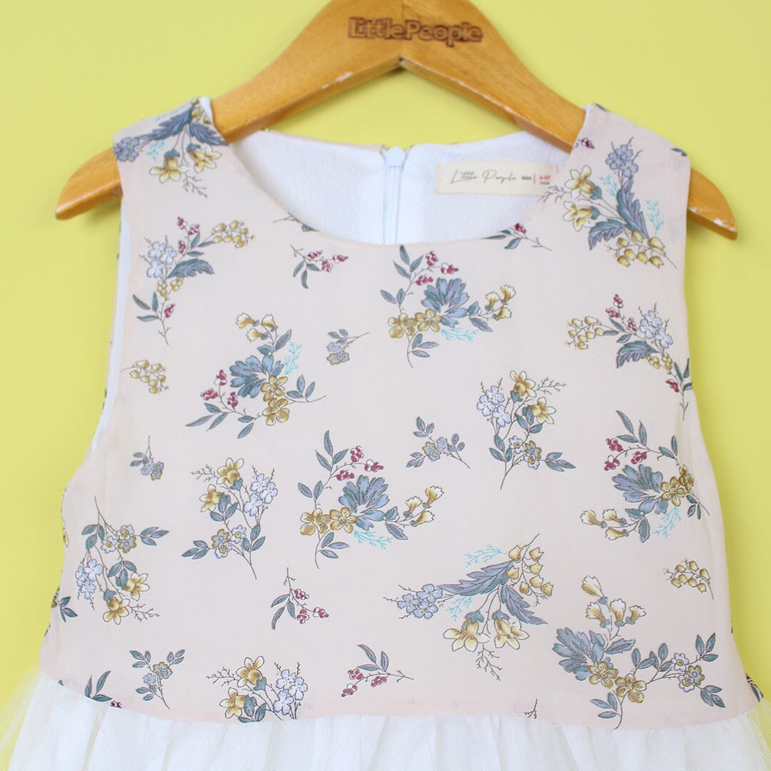 Elegant Beige Themed Girls Frock Set Frock Iluvlittlepeople 