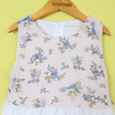 Elegant Beige Themed Girls Frock Set Frock Iluvlittlepeople 