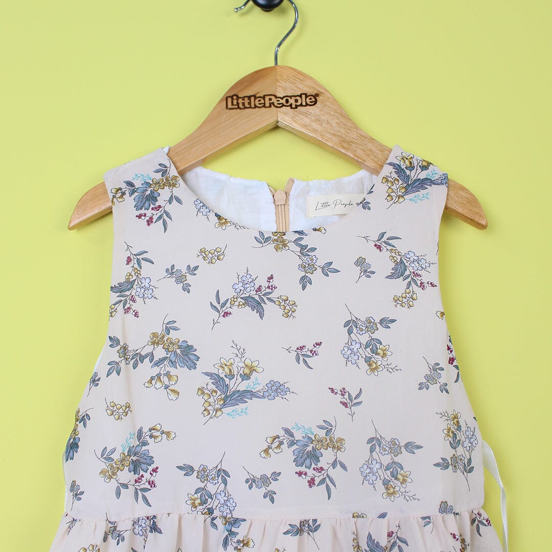 Stylish Beige Themed Girls Frock Set Frock Iluvlittlepeople 