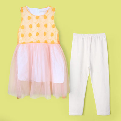 Sober Orange Themed Girls Frock Set Frock Iluvlittlepeople 2-3 Years Orange Summer