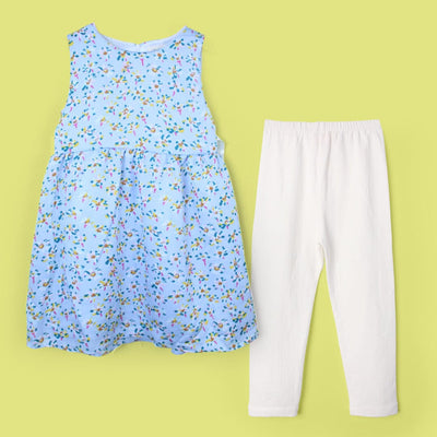 Inspired Blue Themed Girls Frock Set Frock Iluvlittlepeople 2-3 Years Blue Summer