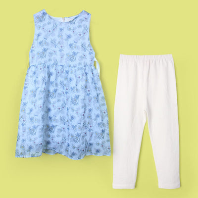 Inspired Blue Themed Girls Frock Set Frock Iluvlittlepeople 2-3 Years Blue Summer