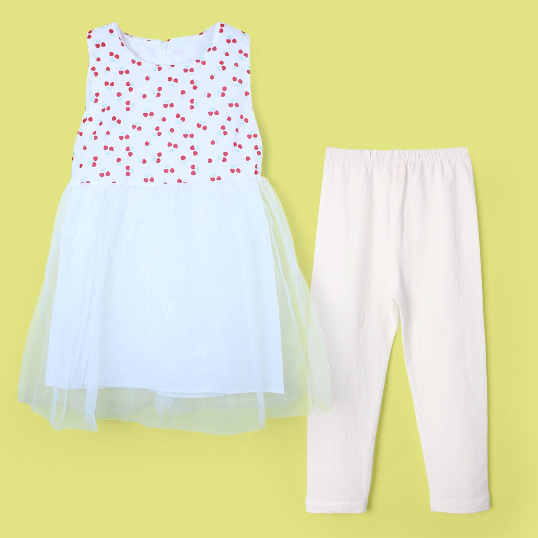 Stylish White Themed Girls Frock Set Frock Iluvlittlepeople 2-3 Years White Summer