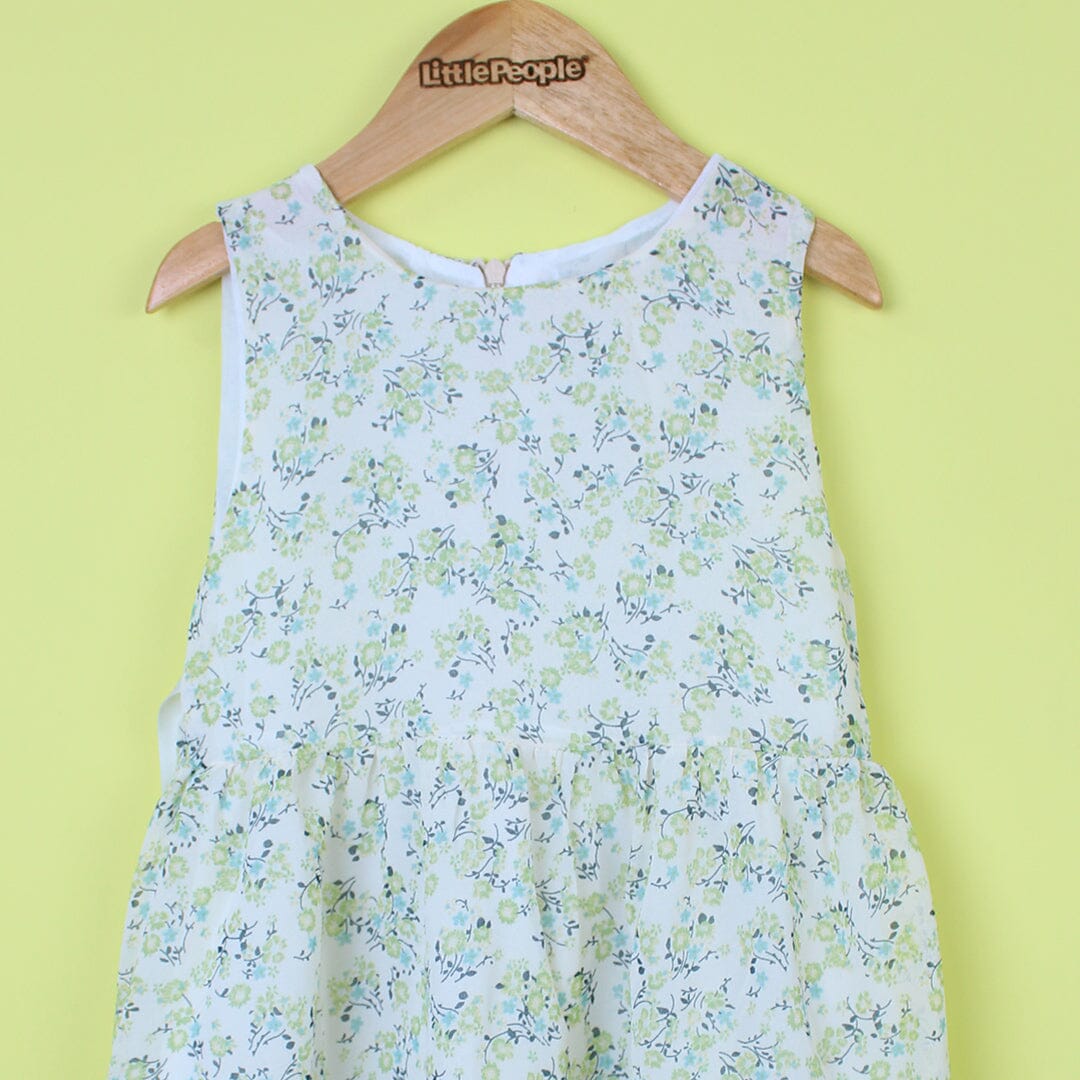Sober Creamy White Themed Girls Frock Set Frock Iluvlittlepeople 