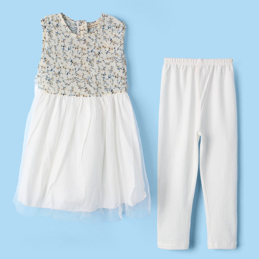 Stylish Beige Themed Girls Frock Set Frock Iluvlittlepeople 2-3 Years Beige Summer