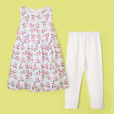 Stylish White Themed Girls Frock Set Frock Iluvlittlepeople 2-3 Years White Summer
