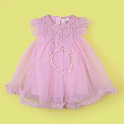 Delighted Pink Little Girl Frock Frock Iluvlittlepeople 12-18 Months Pink Summer