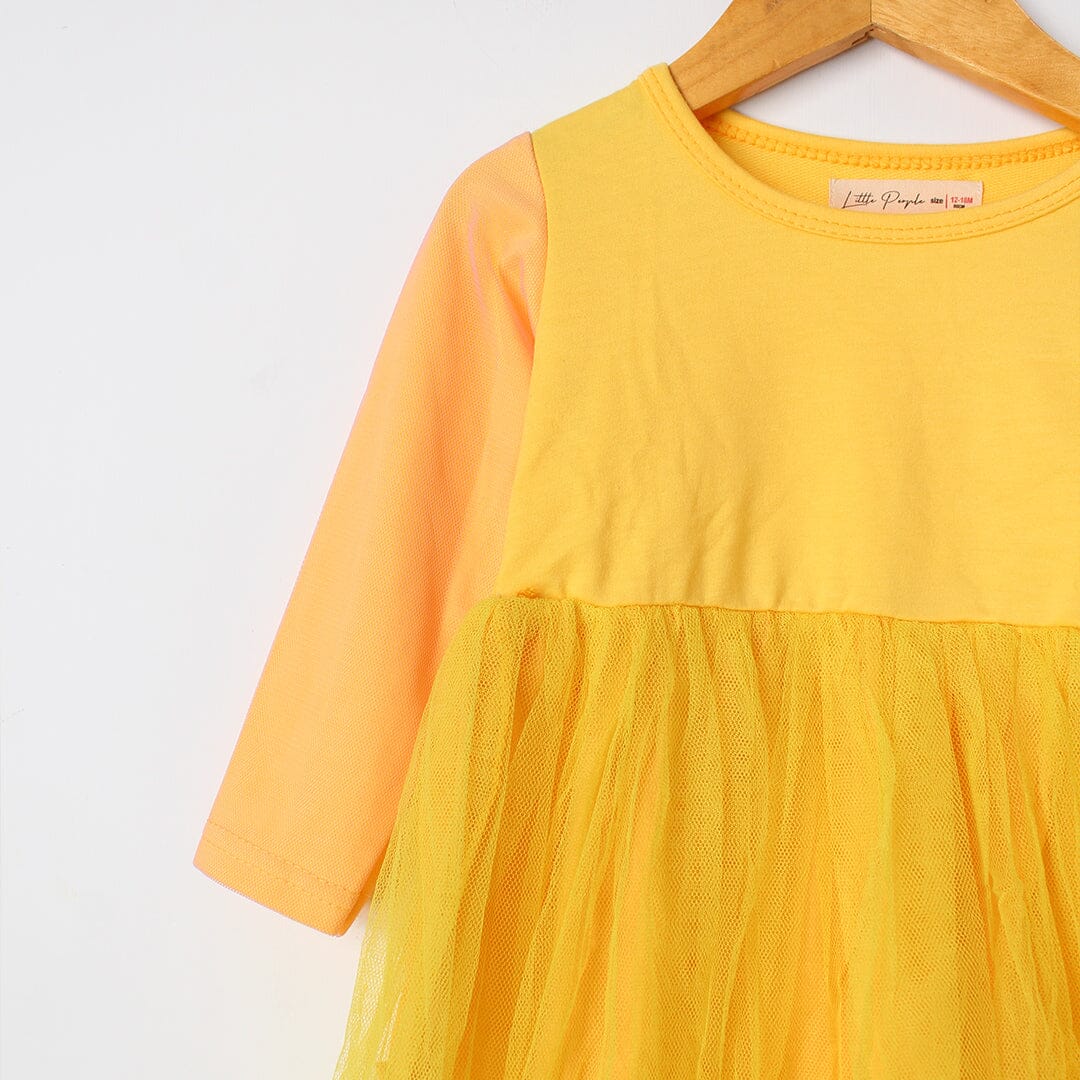 Stylish Yellow Themed Little Girl Frock Set Frock Iluvlittlepeople 