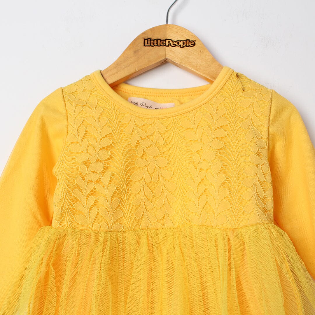Stylish Yellow Themed Little Girl Frock Set Frock Iluvlittlepeople 