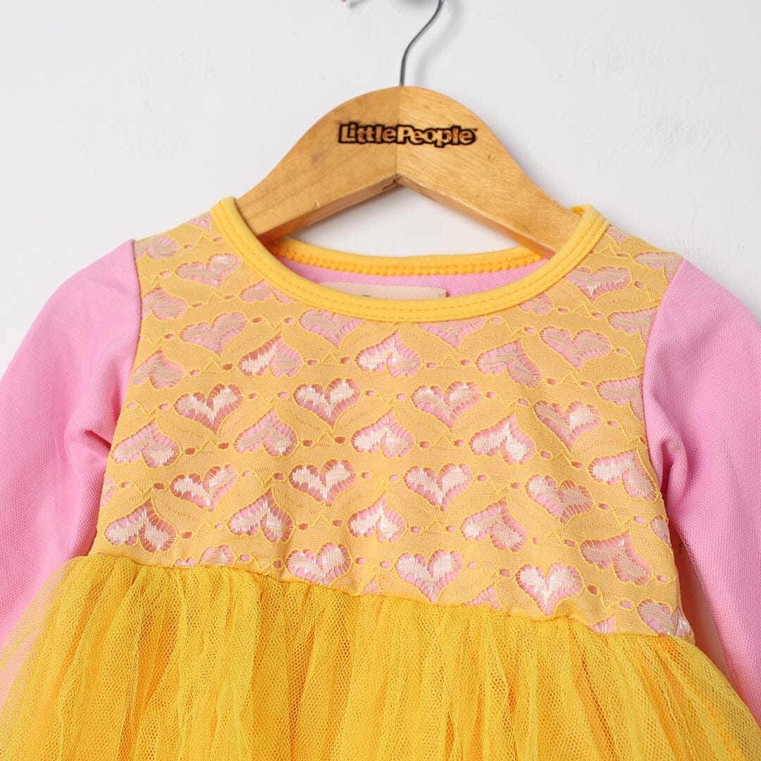 Modern Yellow Themed Little Girl Frock Set Frock Iluvlittlepeople 