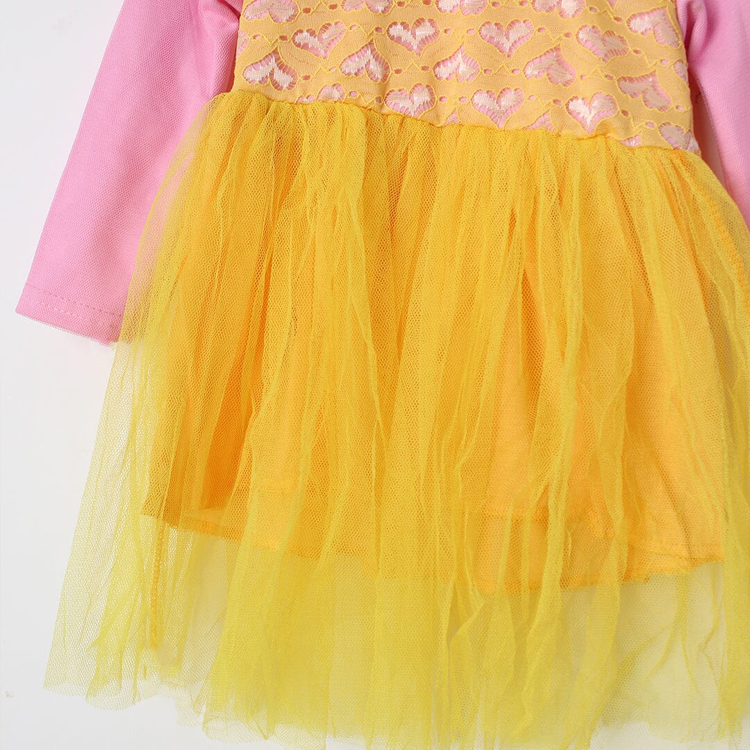 Modern Yellow Themed Little Girl Frock Set Frock Iluvlittlepeople 