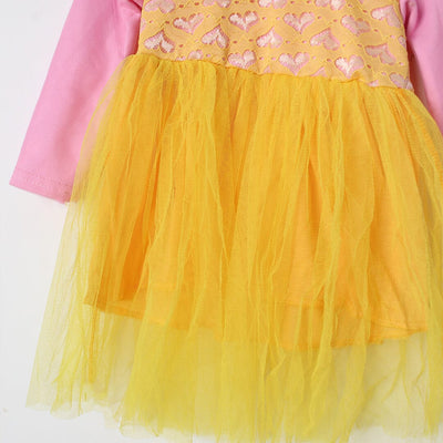 Modern Yellow Themed Little Girl Frock Set Frock Iluvlittlepeople 