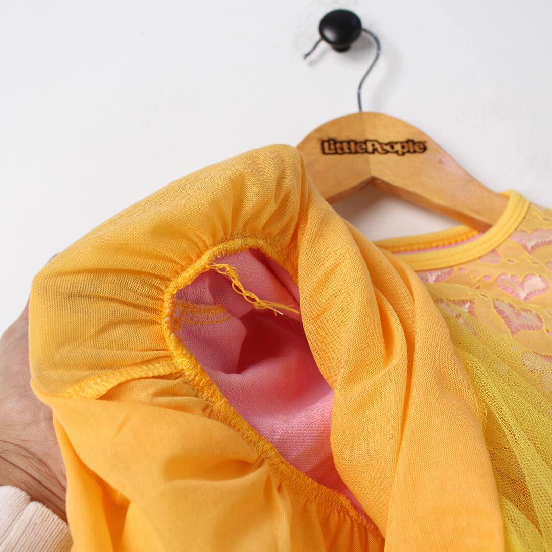 Modern Yellow Themed Little Girl Frock Set Frock Iluvlittlepeople 