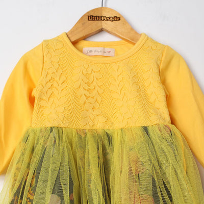 Modern Yellow Themed Little Girl Frock Set Frock Iluvlittlepeople 