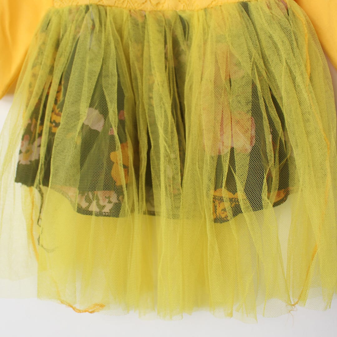 Modern Yellow Themed Little Girl Frock Set Frock Iluvlittlepeople 