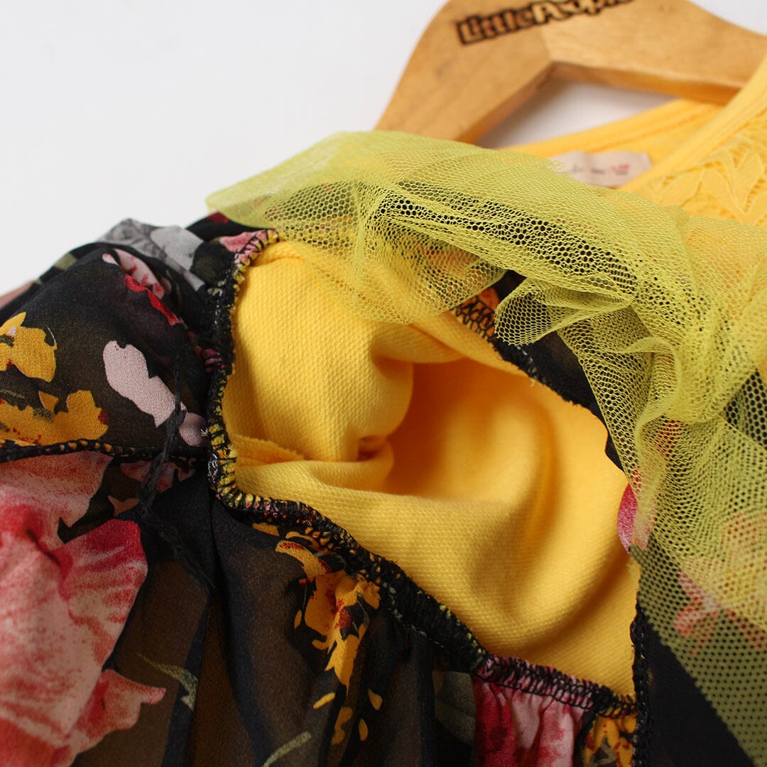 Modern Yellow Themed Little Girl Frock Set Frock Iluvlittlepeople 