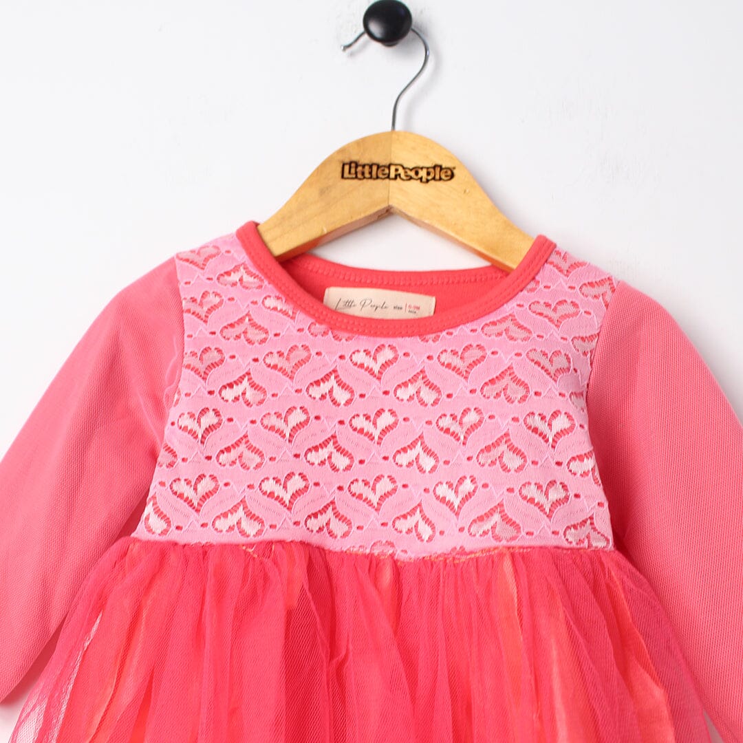 Sweet Pink Themed Little Girl Frock Set Frock Iluvlittlepeople 