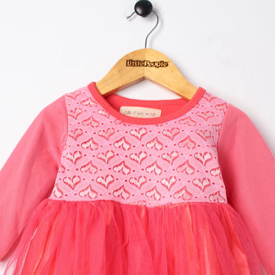 Sweet Pink Themed Little Girl Frock Set Frock Iluvlittlepeople 