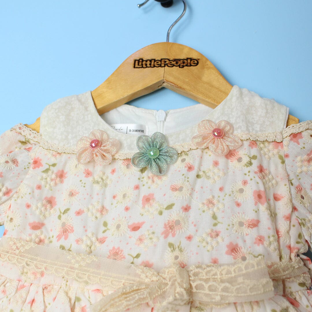 Delighted Off White Little Girl Frock Set Frock Iluvlittlepeople 