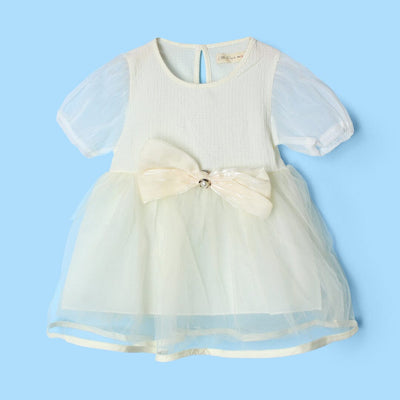 Stylish Off White Little Girl Frock Frock Iluvlittlepeople 12-18 Months Off White Summer