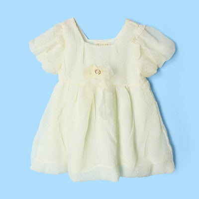 Stylish Off White Little Girl Frock Frock Iluvlittlepeople 12-18 Months Off White Summer