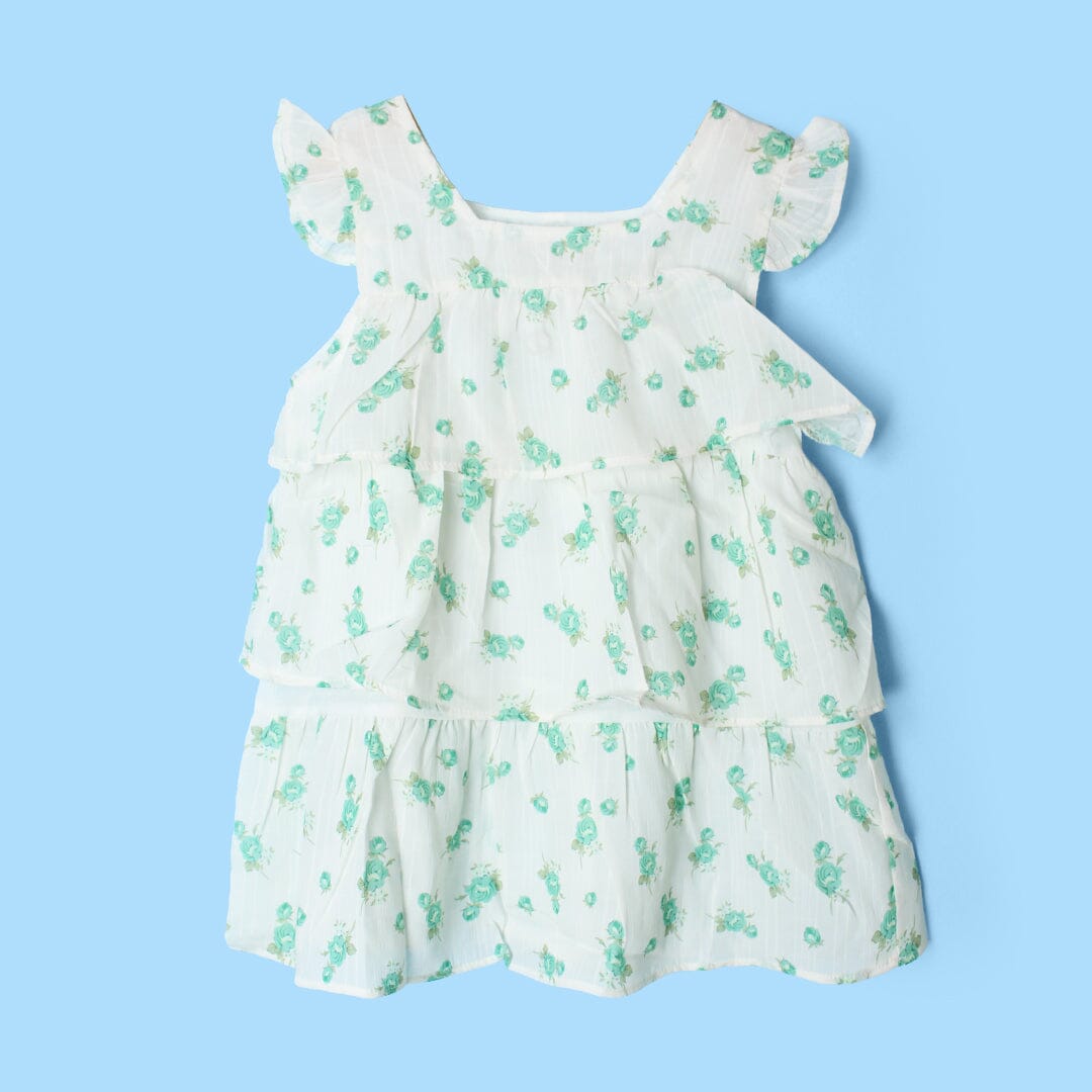 Stylish Off White Little Girl Frock Frock Iluvlittlepeople 12-18 Months Off White Summer