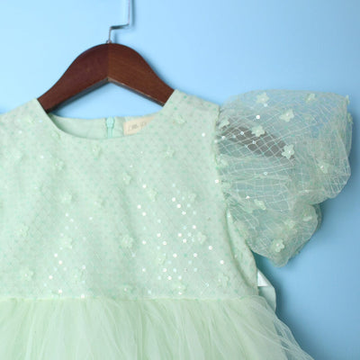 Fancy Aqua Little Girl Frock Frock Iluvlittlepeople 