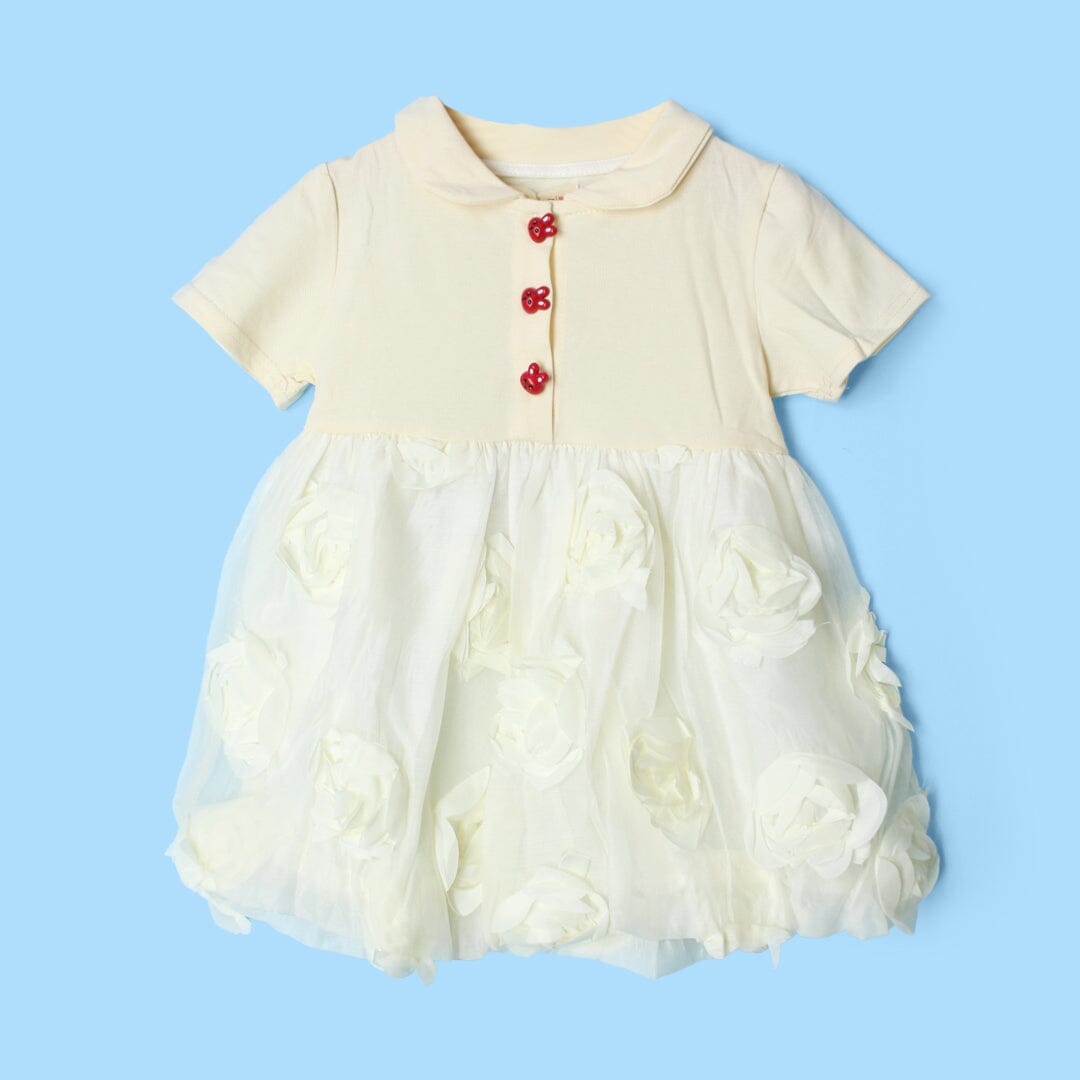 Decent Off White Little Girl Frock Frock Iluvlittlepeople 6-9 Months Off White Summer