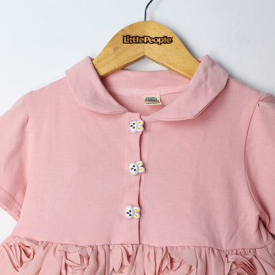 Modern Peach Little Girl Frock Frock Iluvlittlepeople 