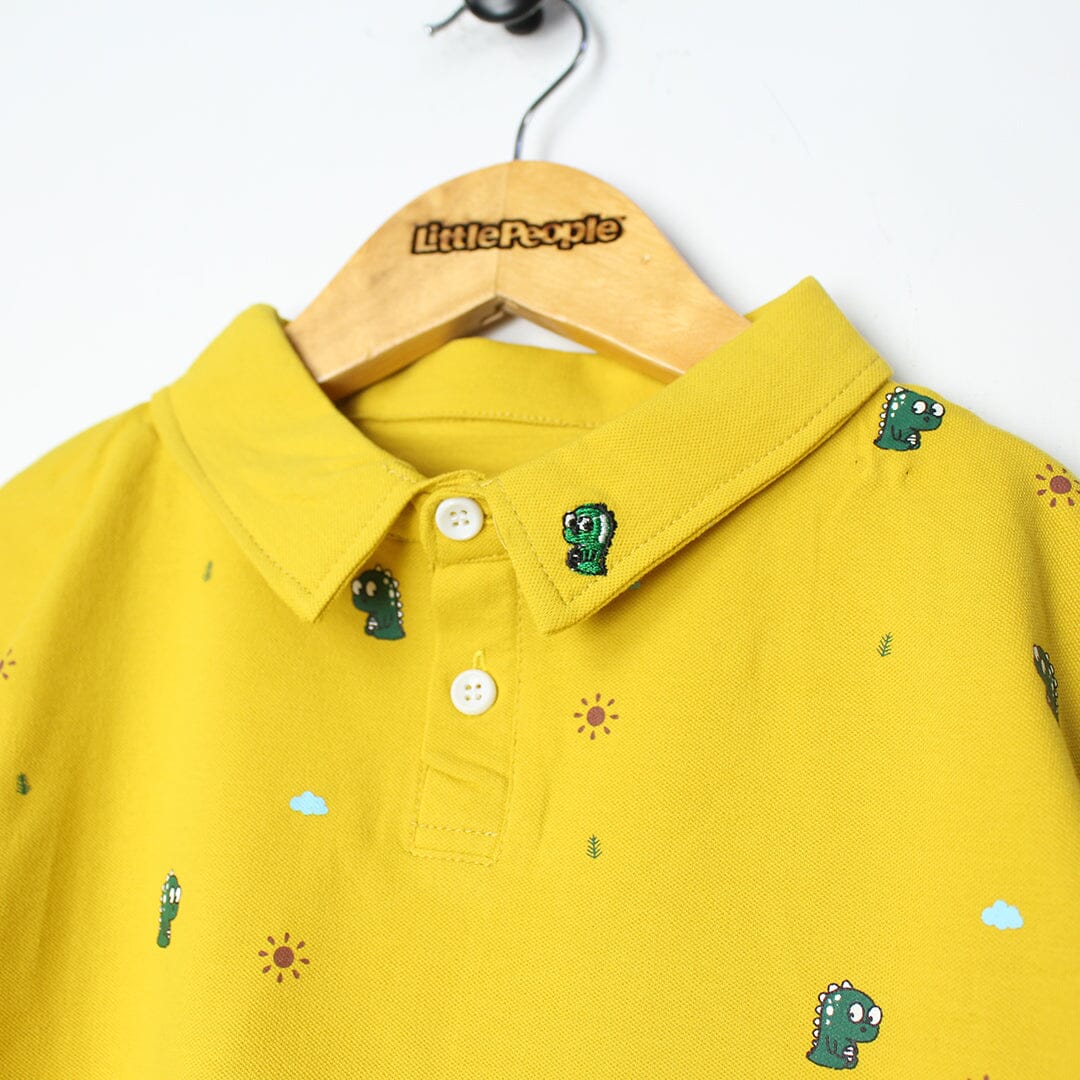 Dashing Yellow Themed Boys Polo Shirt Polo Shirt Iluvlittlepeople 