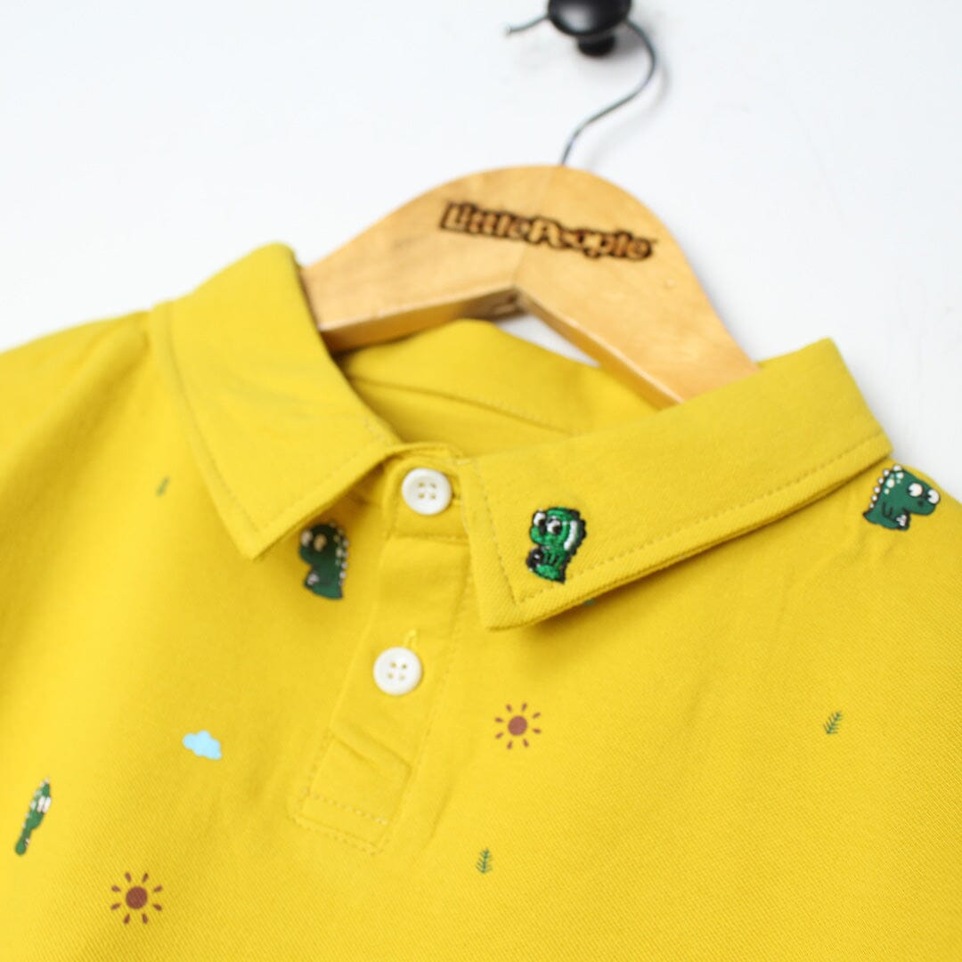 Dashing Yellow Themed Boys Polo Shirt Polo Shirt Iluvlittlepeople 