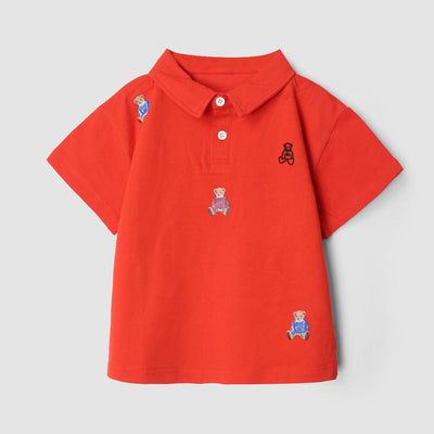 Dashing Red Themed Boys Polo Shirt Polo Shirt Iluvlittlepeople 12-18 Months Red Summer