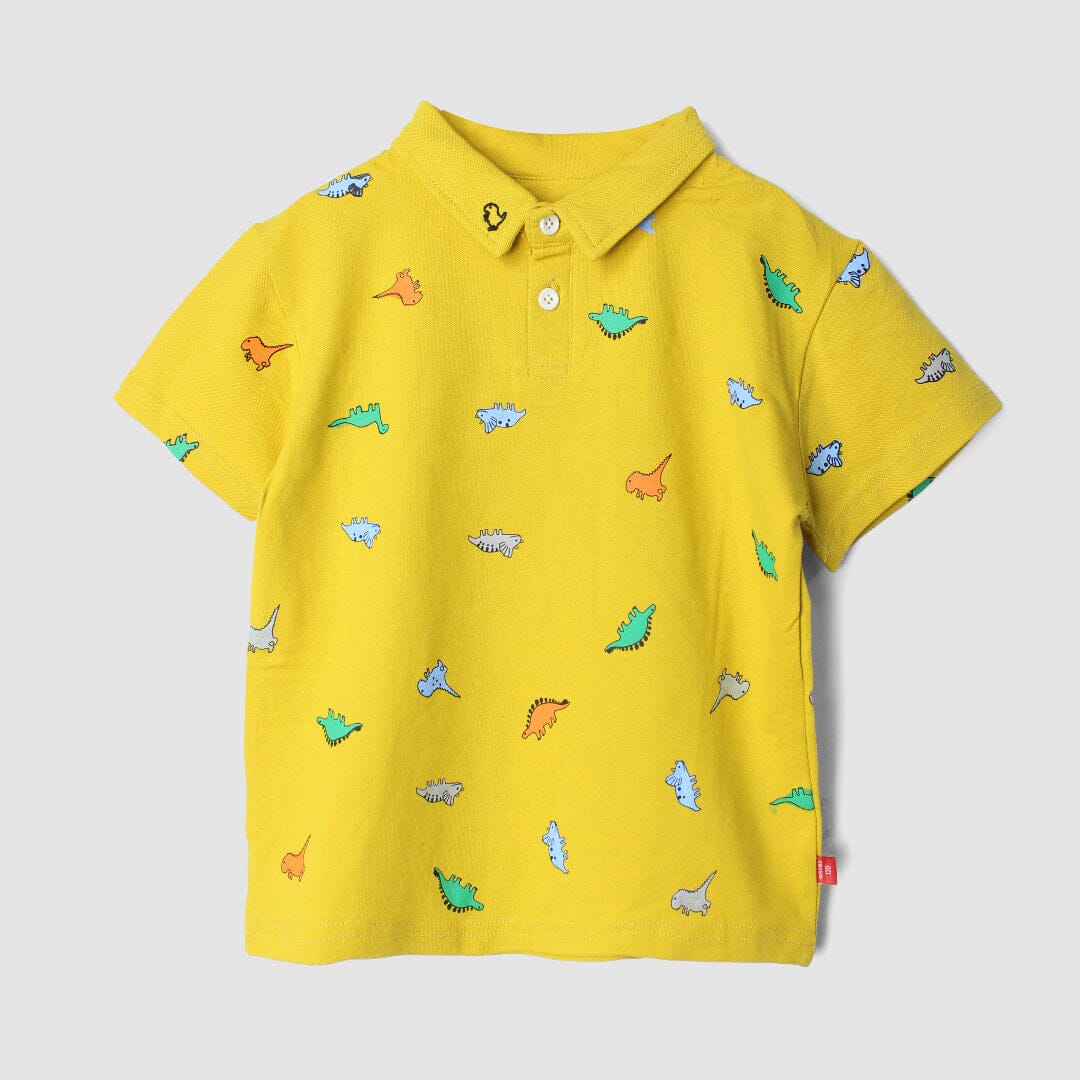 Sober Yellow Themed Boys Polo Shirt Polo Shirt Iluvlittlepeople 12-18 Months Yellow Summer