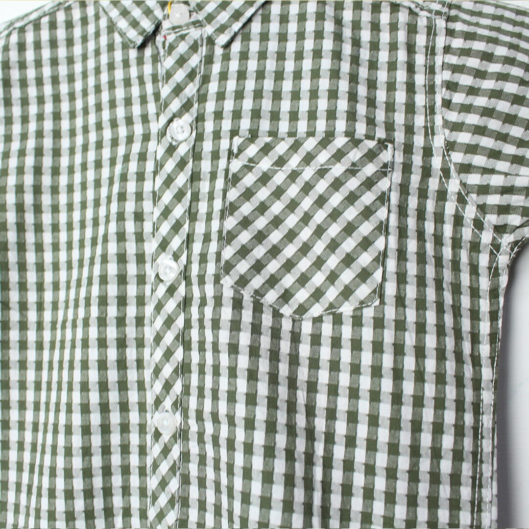 Decent Green Themed Stylish Boys Casual Shirt Casual Shirt Iluvlittlepeople 