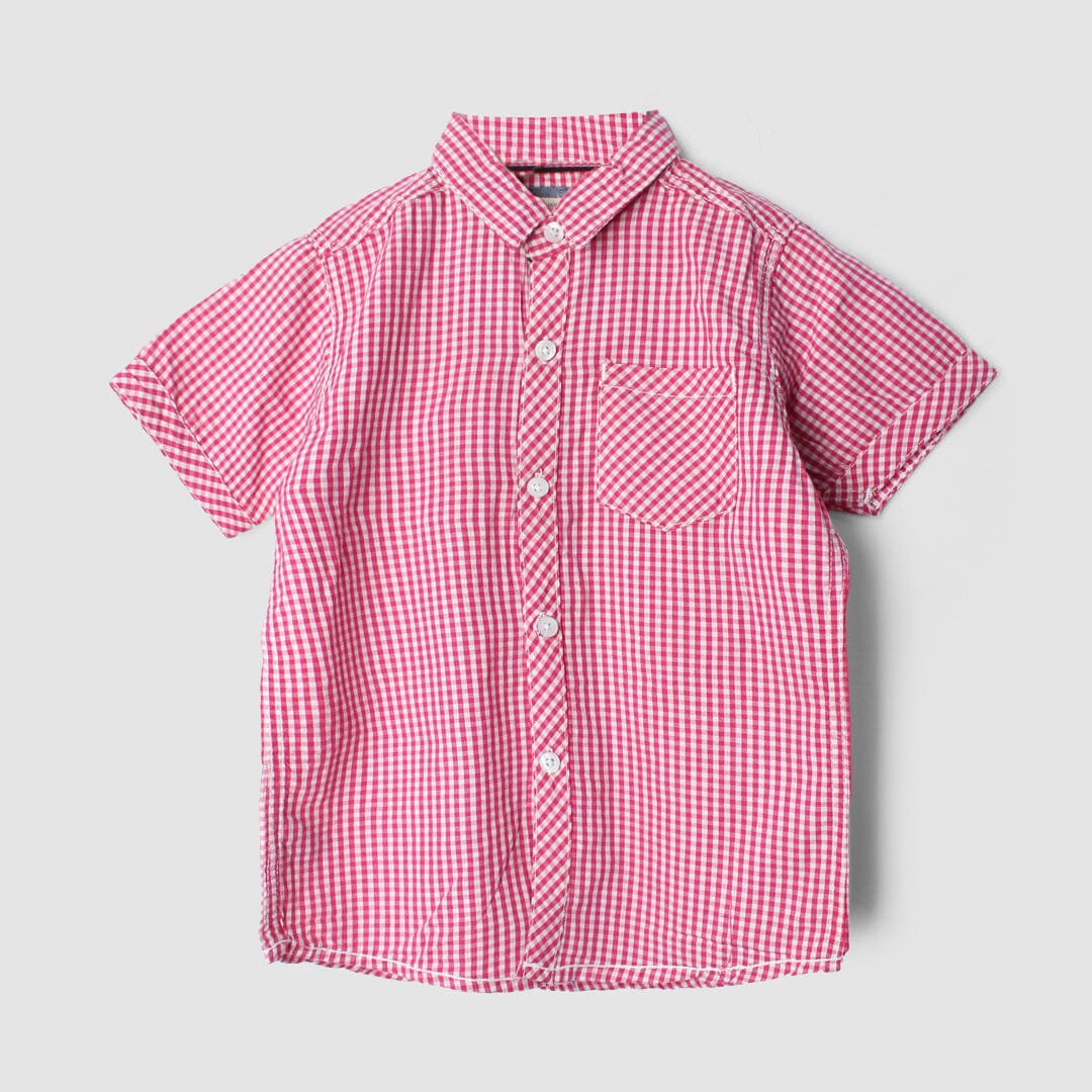 Fancy Pink Themed Stylish Boys Casual Shirt Casual Shirt Iluvlittlepeople 9-12 Months Pink Summer