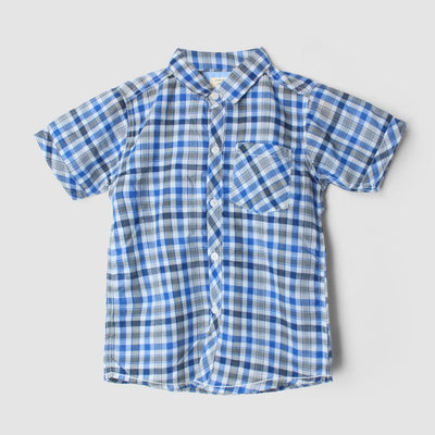 Adorable Blue Themed Stylish Boys Casual Shirt Casual Shirt Iluvlittlepeople 9-12 Months Blue Summer