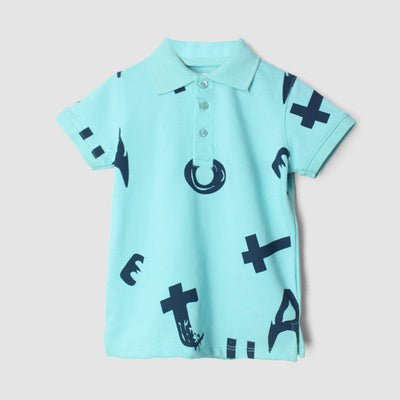 Fancy Blue Themed Boys Polo Shirt Polo Shirt Iluvlittlepeople 2-3 Years Blue Summer