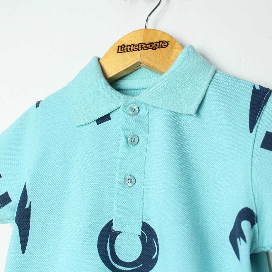 Fancy Blue Themed Boys Polo Shirt Polo Shirt Iluvlittlepeople 